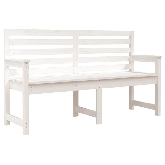 Banc de jardin blanc 159,5x48x91,5 cm bois massif de pin - Photo n°1