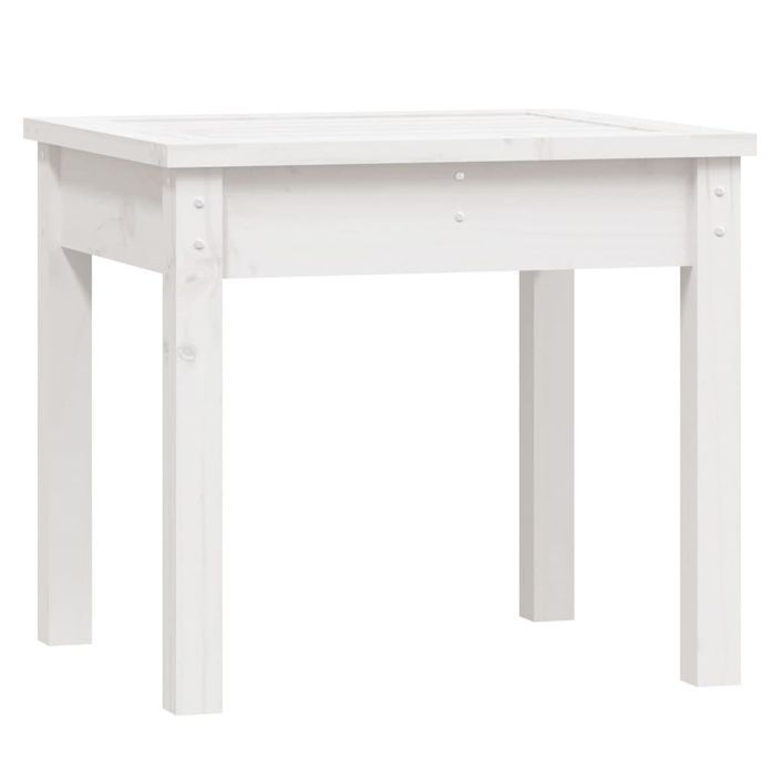 Banc de jardin blanc 50x44x45 cm bois massif de pin - Photo n°1