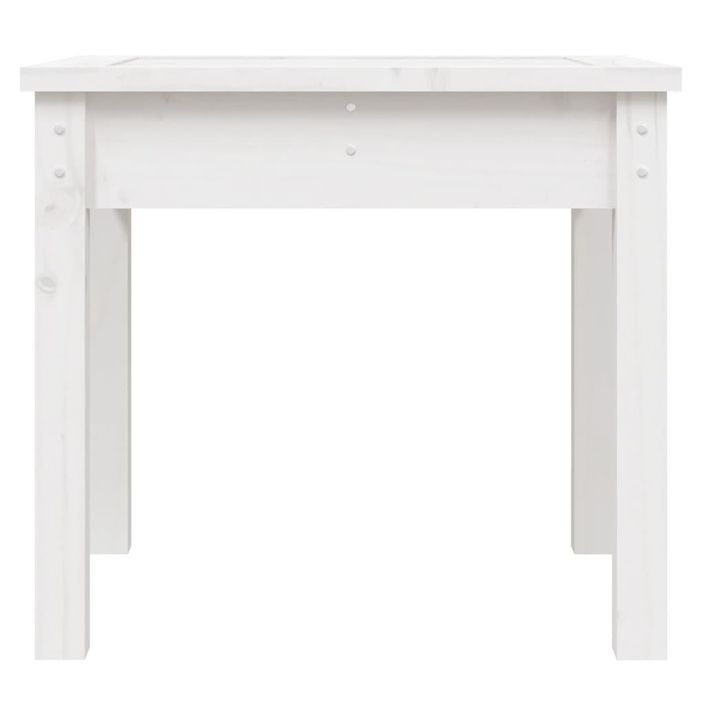 Banc de jardin blanc 50x44x45 cm bois massif de pin - Photo n°4