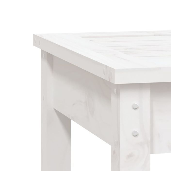 Banc de jardin blanc 50x44x45 cm bois massif de pin - Photo n°6