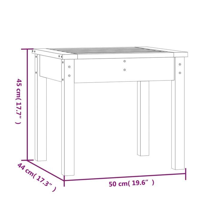 Banc de jardin blanc 50x44x45 cm bois massif de pin - Photo n°8