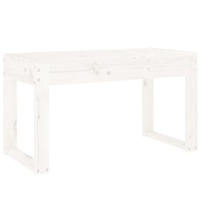 Banc de jardin blanc 80x38x45 cm bois massif de pin - Photo n°1