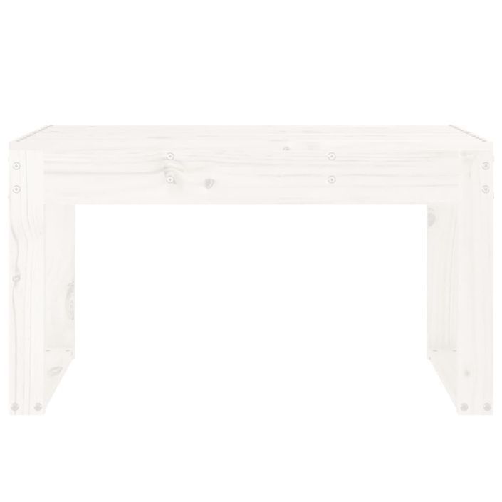 Banc de jardin blanc 80x38x45 cm bois massif de pin - Photo n°3