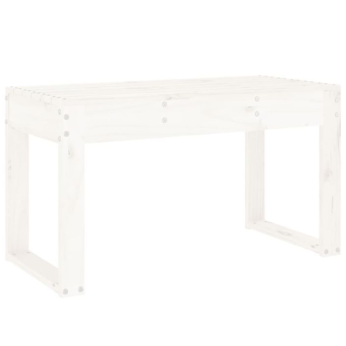 Banc de jardin blanc 80x38x45 cm bois massif de pin - Photo n°5