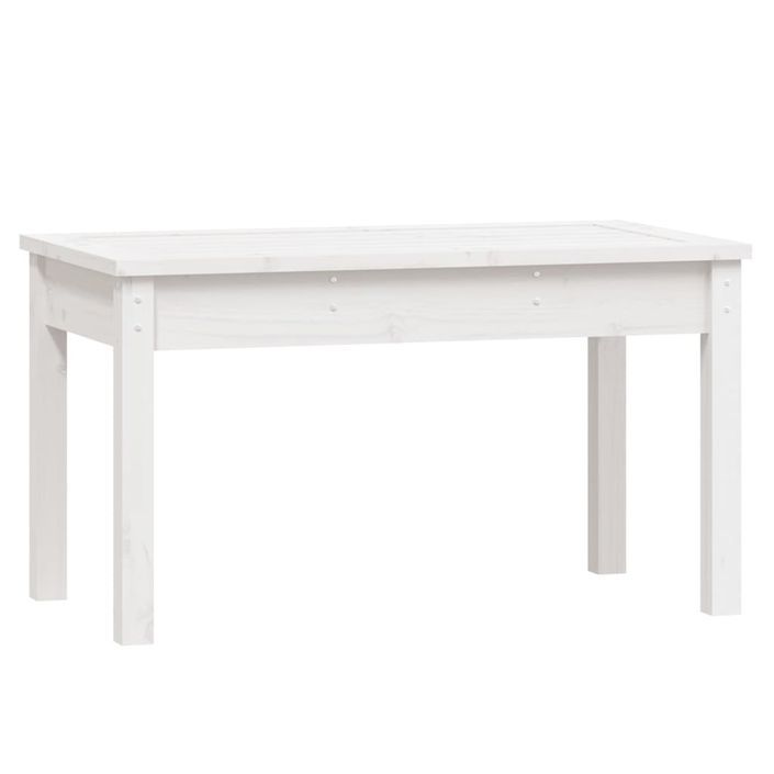 Banc de jardin blanc 80x44x45 cm bois massif de pin - Photo n°1