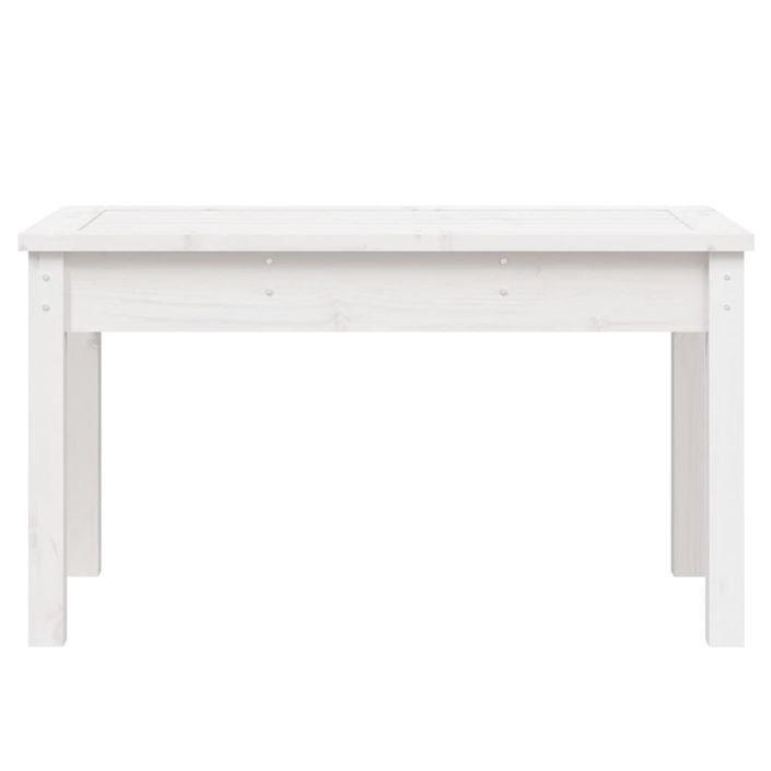 Banc de jardin blanc 80x44x45 cm bois massif de pin - Photo n°4