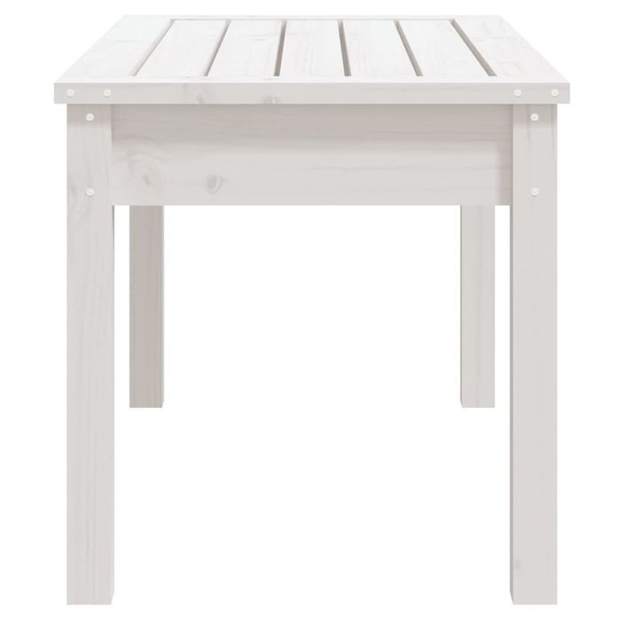 Banc de jardin blanc 80x44x45 cm bois massif de pin - Photo n°5