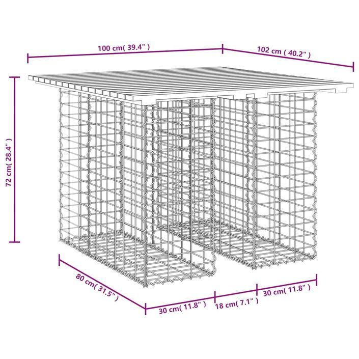 Banc de jardin design de gabion 100x102x72cm bois massif de pin - Photo n°8