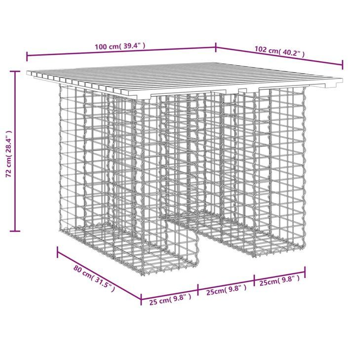 Banc de jardin design de gabion 100x102x72cm bois massif de pin - Photo n°8