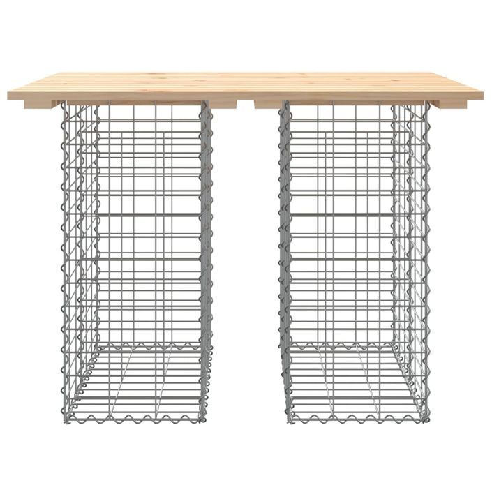 Banc de jardin design de gabion 100x70x72 cm bois massif de pin - Photo n°3