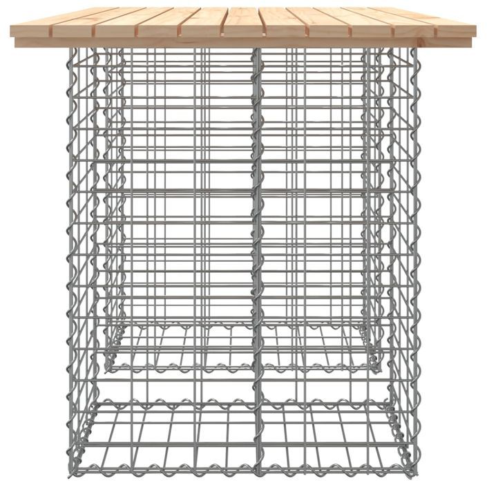 Banc de jardin design de gabion 100x70x72 cm bois massif de pin - Photo n°4