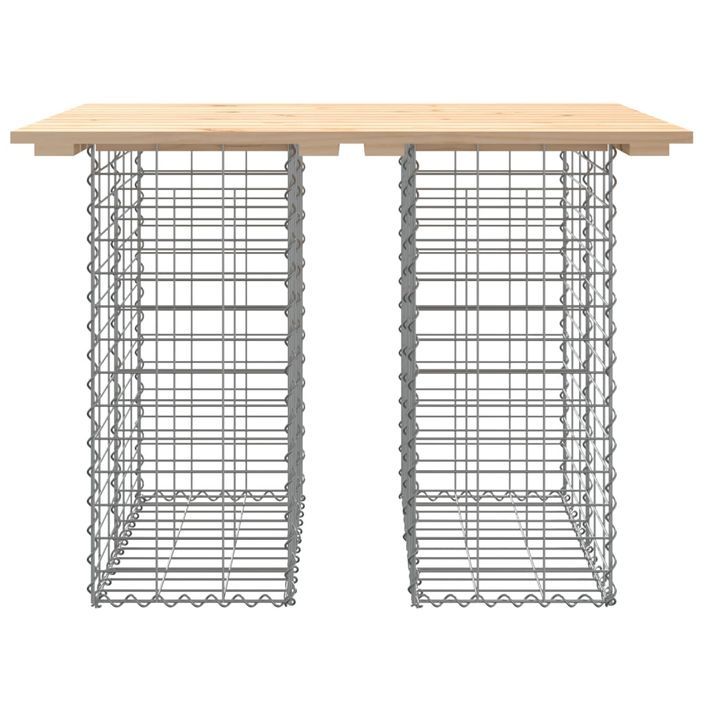 Banc de jardin design de gabion 100x70x72 cm bois massif de pin - Photo n°5