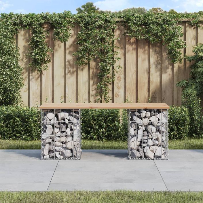 Banc de jardin design de gabion 103x31x42 cm bois massif de pin - Photo n°2