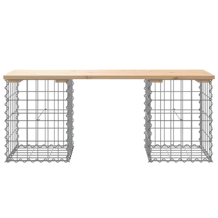 Banc de jardin design de gabion 103x31x42 cm bois massif de pin - Photo n°3