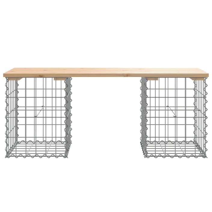 Banc de jardin design de gabion 103x31x42 cm bois massif de pin - Photo n°5