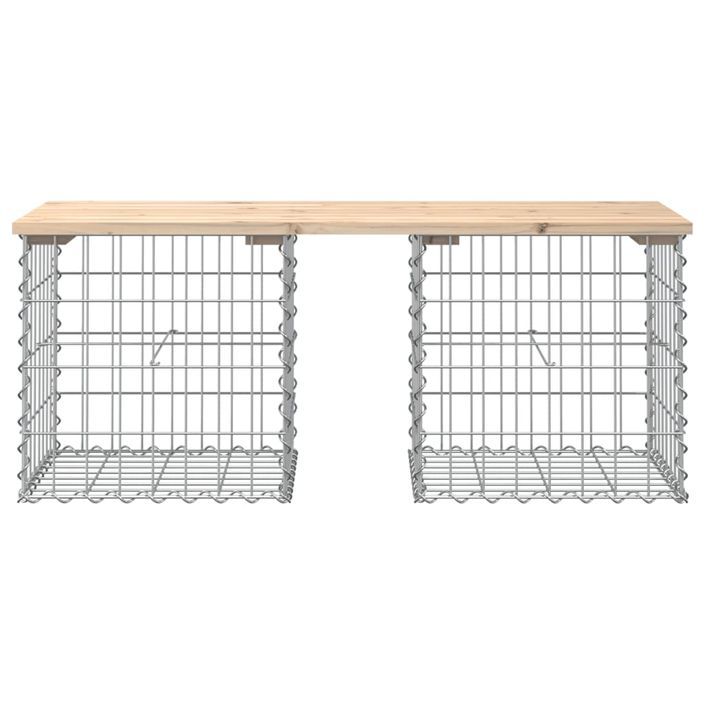 Banc de jardin design de gabion 103x44x42 cm bois massif de pin - Photo n°3