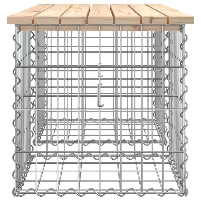 Banc de jardin design de gabion 103x44x42 cm bois massif de pin - Photo n°4