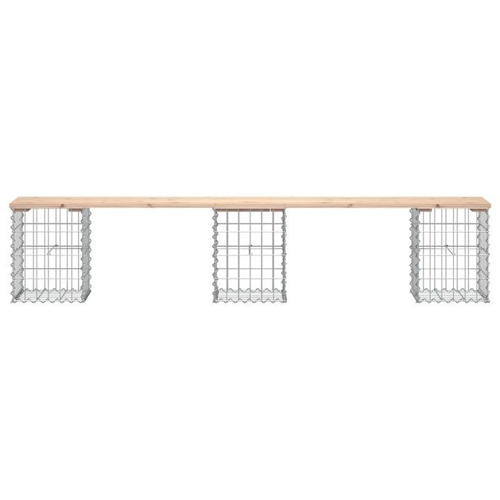 Banc de jardin design de gabion 203x31x42 cm bois massif de pin - Photo n°3