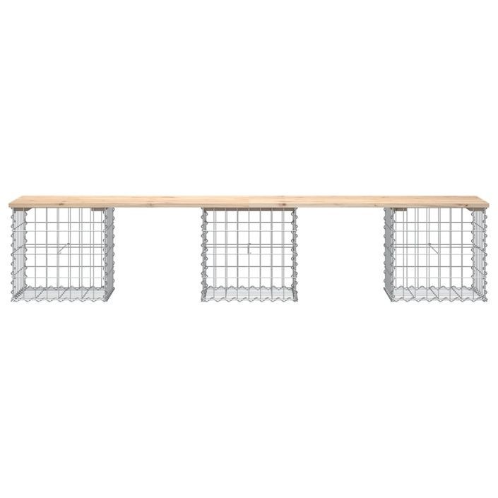 Banc de jardin design de gabion 203x44x42 cm bois massif de pin - Photo n°3