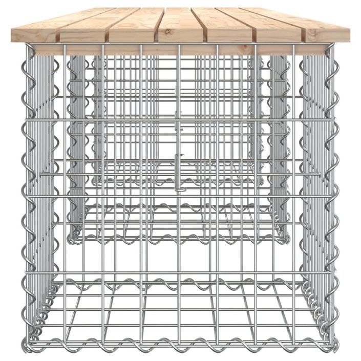 Banc de jardin design de gabion 203x44x42 cm bois massif de pin - Photo n°4