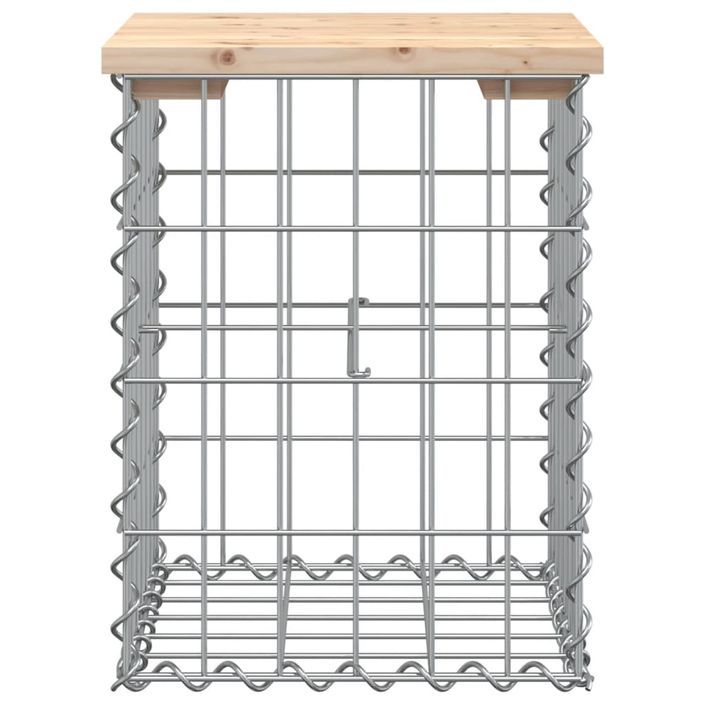 Banc de jardin design de gabion 33x31x42 cm bois massif de pin - Photo n°3