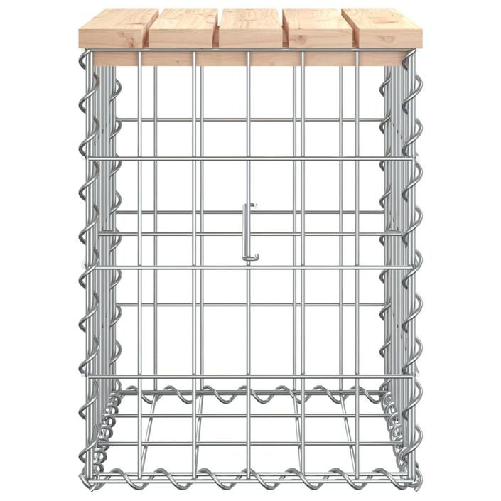 Banc de jardin design de gabion 33x31x42 cm bois massif de pin - Photo n°4