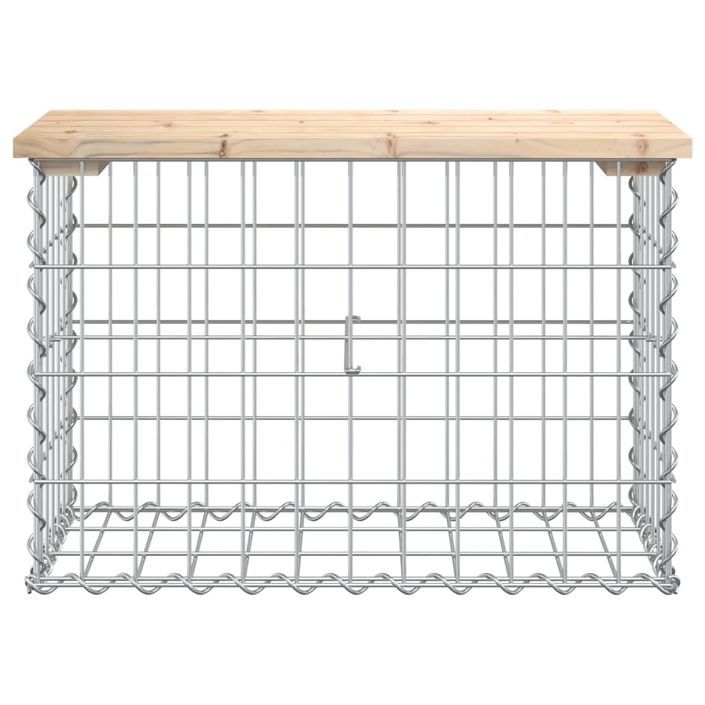 Banc de jardin design de gabion 63x31,5x42cm bois massif de pin - Photo n°3