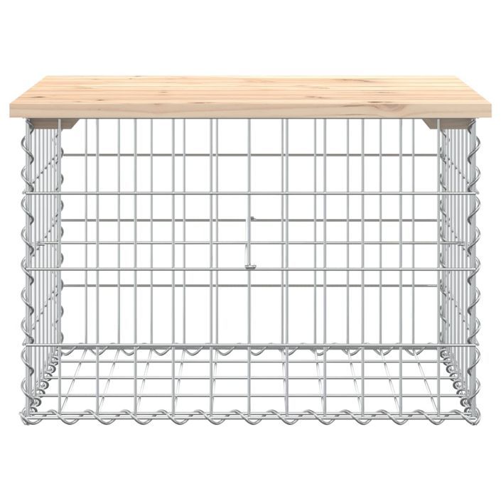 Banc de jardin design de gabion 63x44x42 cm bois massif de pin - Photo n°3