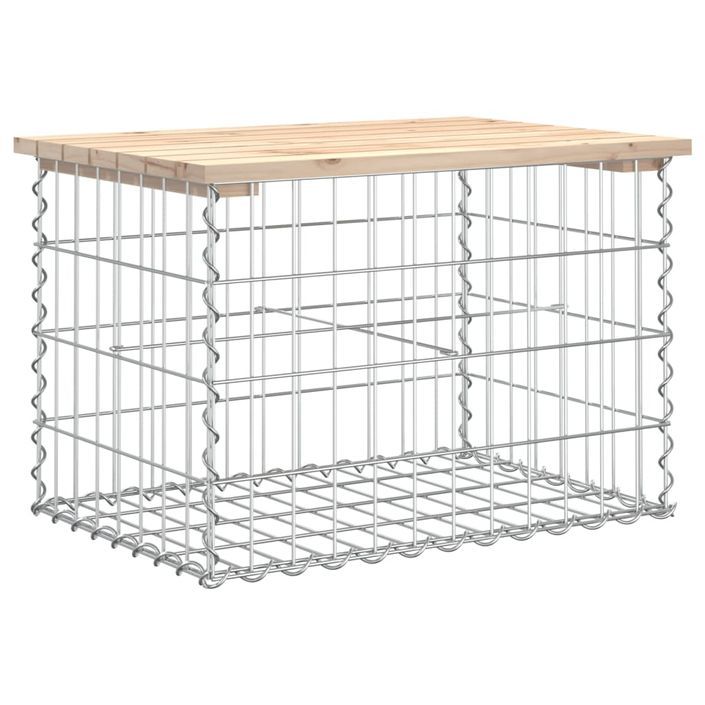 Banc de jardin design de gabion 63x44x42 cm bois massif de pin - Photo n°5