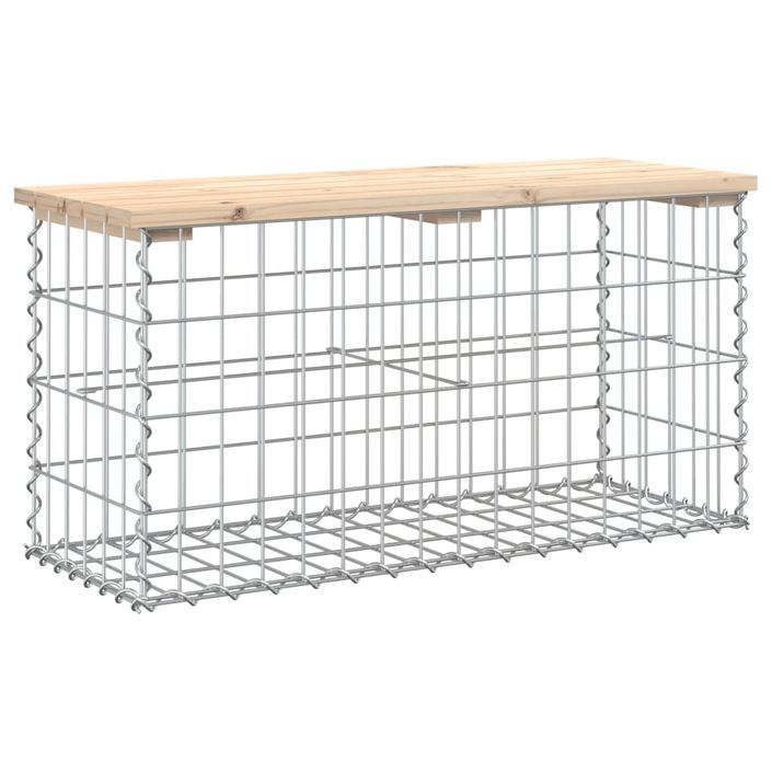 Banc de jardin design de gabion 83x31,5x42cm bois massif de pin - Photo n°1