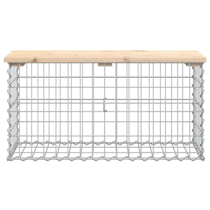 Banc de jardin design de gabion 83x31,5x42cm bois massif de pin - Photo n°3