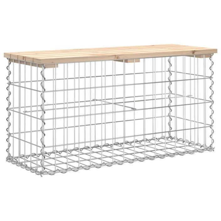 Banc de jardin design de gabion 83x31,5x42cm bois massif de pin - Photo n°5