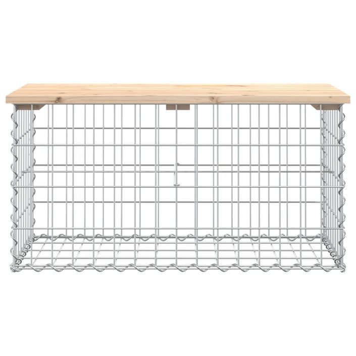 Banc de jardin design de gabion 83x44x42 cm bois massif de pin - Photo n°3