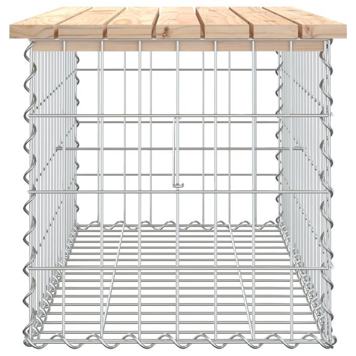 Banc de jardin design de gabion 83x44x42 cm bois massif de pin - Photo n°4