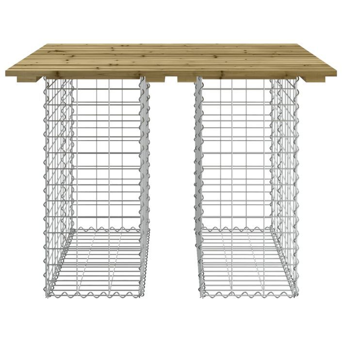 Banc de jardin design gabion 100x102x72 cm bois de pin imprégné - Photo n°3