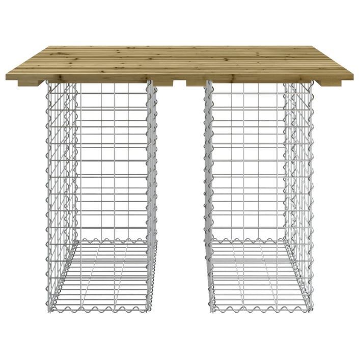 Banc de jardin design gabion 100x102x72 cm bois de pin imprégné - Photo n°5