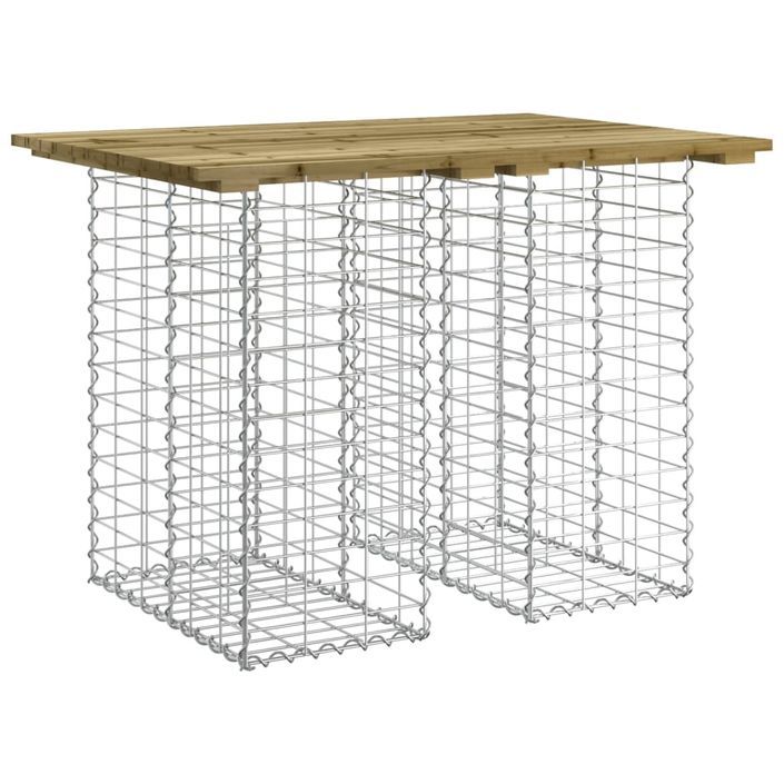 Banc de jardin design gabion 100x70x72 cm bois de pin imprégné - Photo n°1