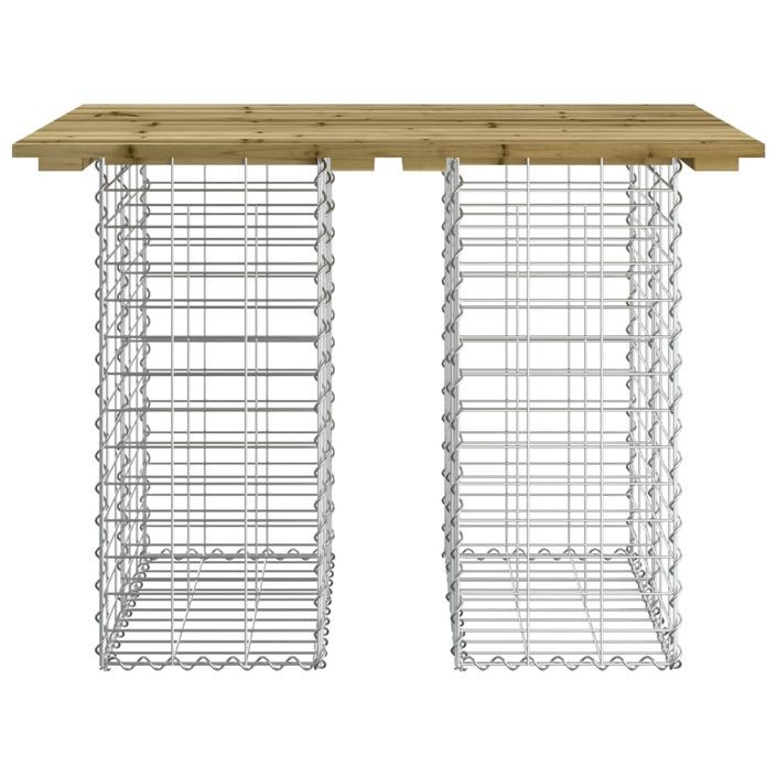 Banc de jardin design gabion 100x70x72 cm bois de pin imprégné - Photo n°3