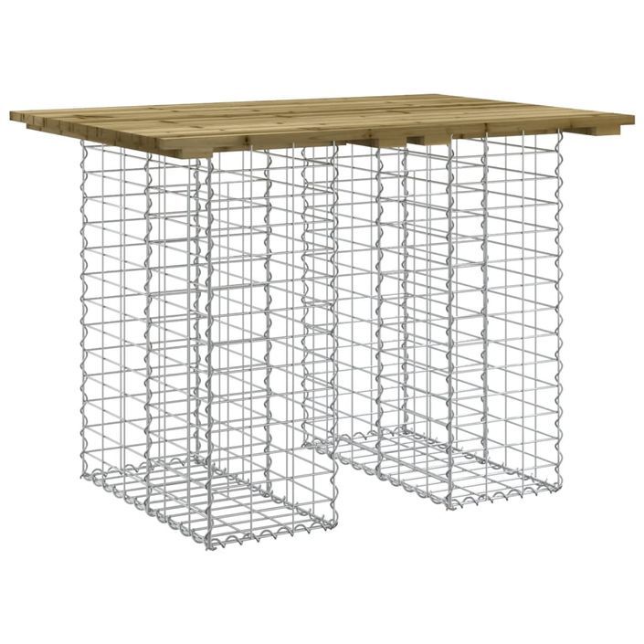 Banc de jardin design gabion 100x70x72 cm bois de pin imprégné - Photo n°1