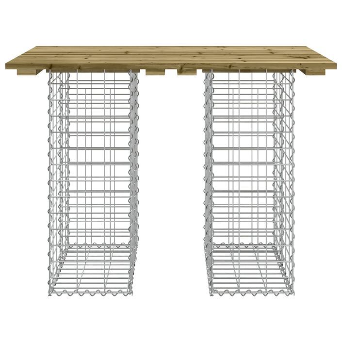 Banc de jardin design gabion 100x70x72 cm bois de pin imprégné - Photo n°3