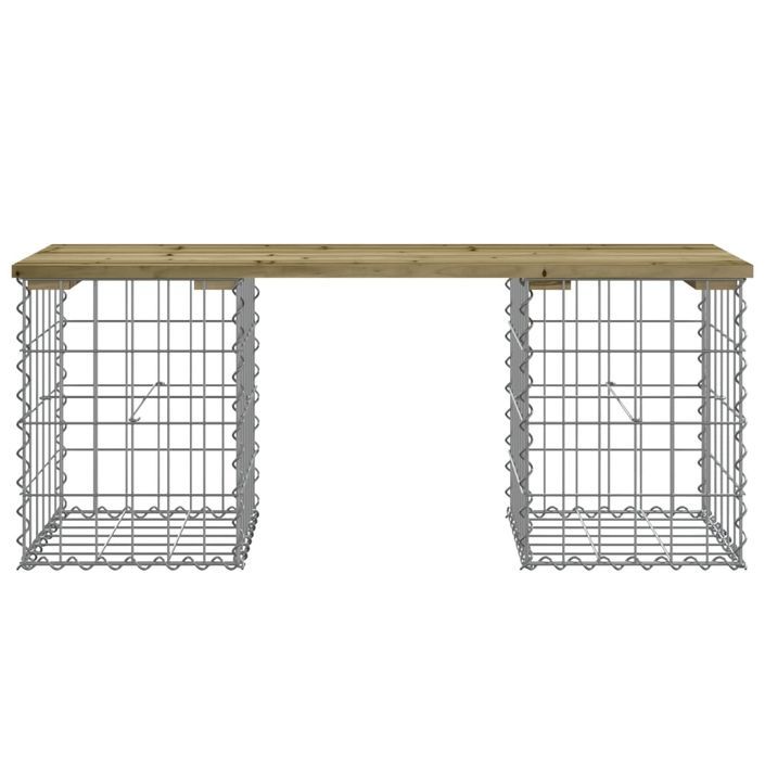 Banc de jardin design gabion 103x31x42 cm bois de pin imprégné - Photo n°3