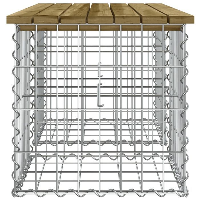 Banc de jardin design gabion 103x44x42 cm bois de pin imprégné - Photo n°4