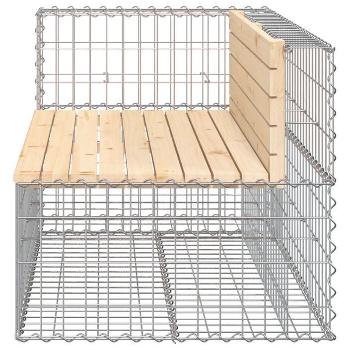 Banc de jardin design gabion 122x71x65,5 cm bois massif de pin - Photo n°4