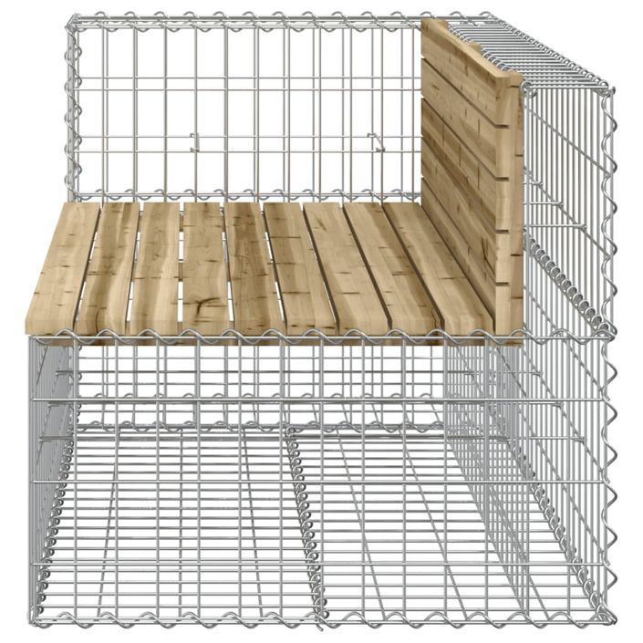 Banc de jardin design gabion 122x71x65,5cm bois de pin imprégné - Photo n°4