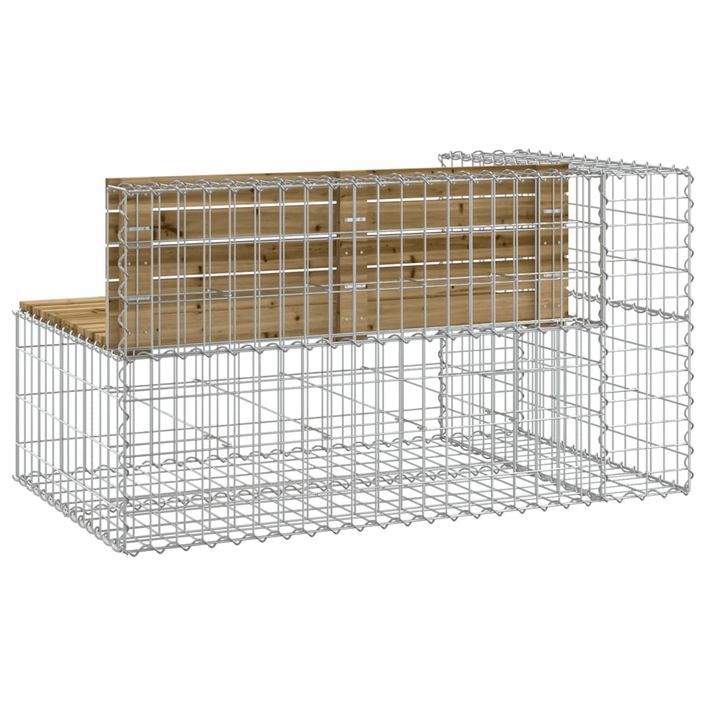 Banc de jardin design gabion 122x71x65,5cm bois de pin imprégné - Photo n°5