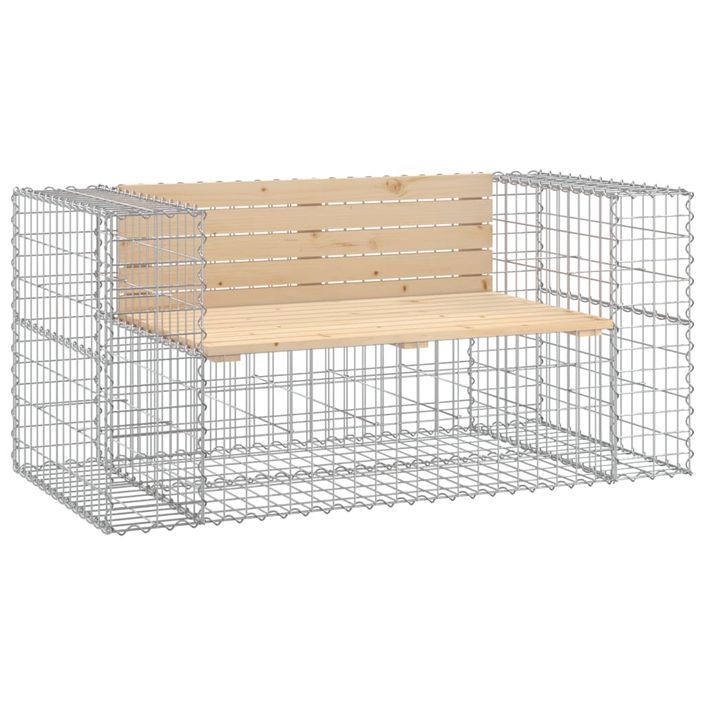 Banc de jardin design gabion 143x71x65,5 cm bois massif de pin - Photo n°1