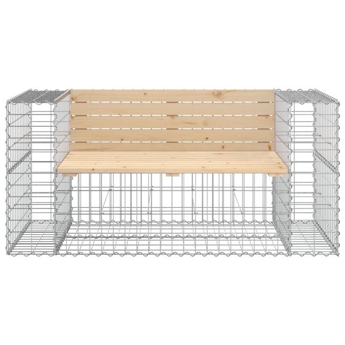 Banc de jardin design gabion 143x71x65,5 cm bois massif de pin - Photo n°3