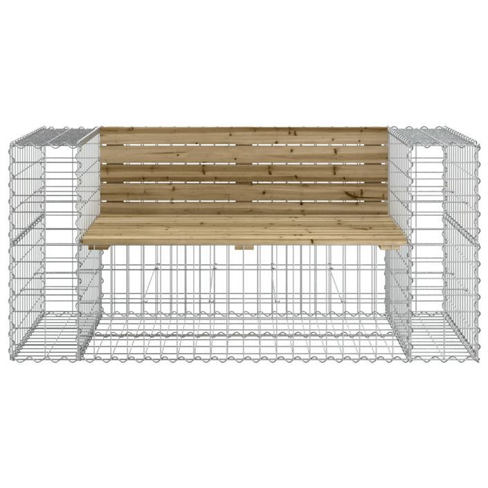 Banc de jardin design gabion 143x71x65,5cm bois de pin imprégné - Photo n°3