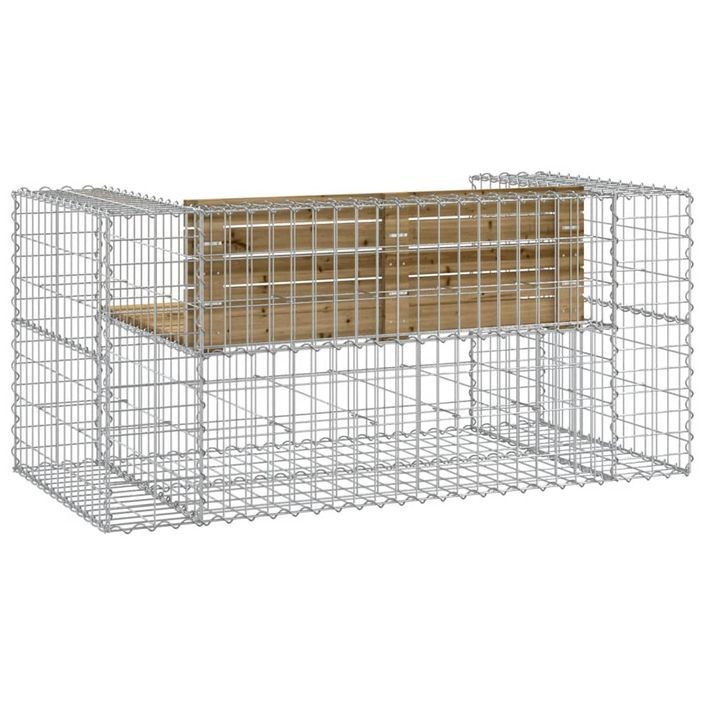 Banc de jardin design gabion 143x71x65,5cm bois de pin imprégné - Photo n°5