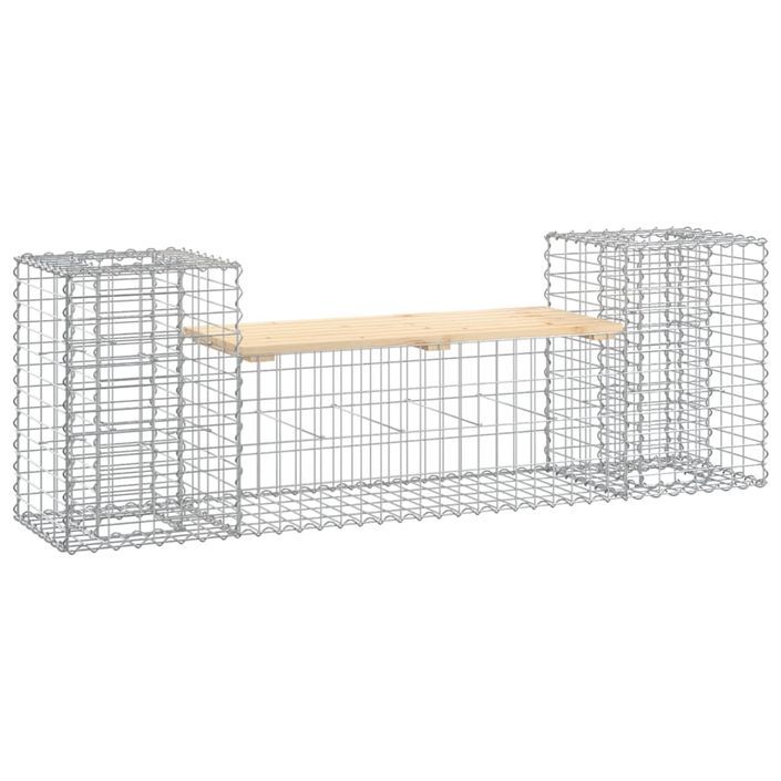 Banc de jardin design gabion 183x41x60,5 cm bois massif de pin - Photo n°1